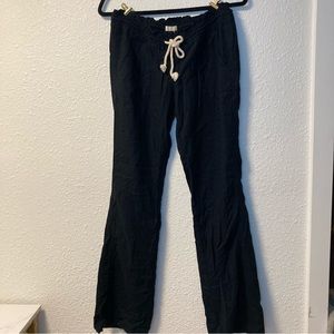 Roxy, Linen Pants, beach, comfort, drawstring, navy, viscose.